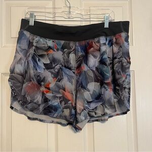Lululemon Fast Free Reflective 3" Shorts Lined Luminescent Floral Size 12